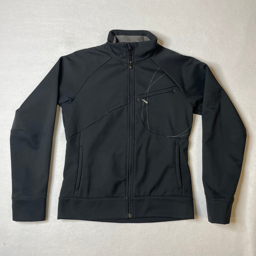 Salomon Womens Black Full Zip Softshell Jacket Activewear Running Size S - Picture 1 of 8